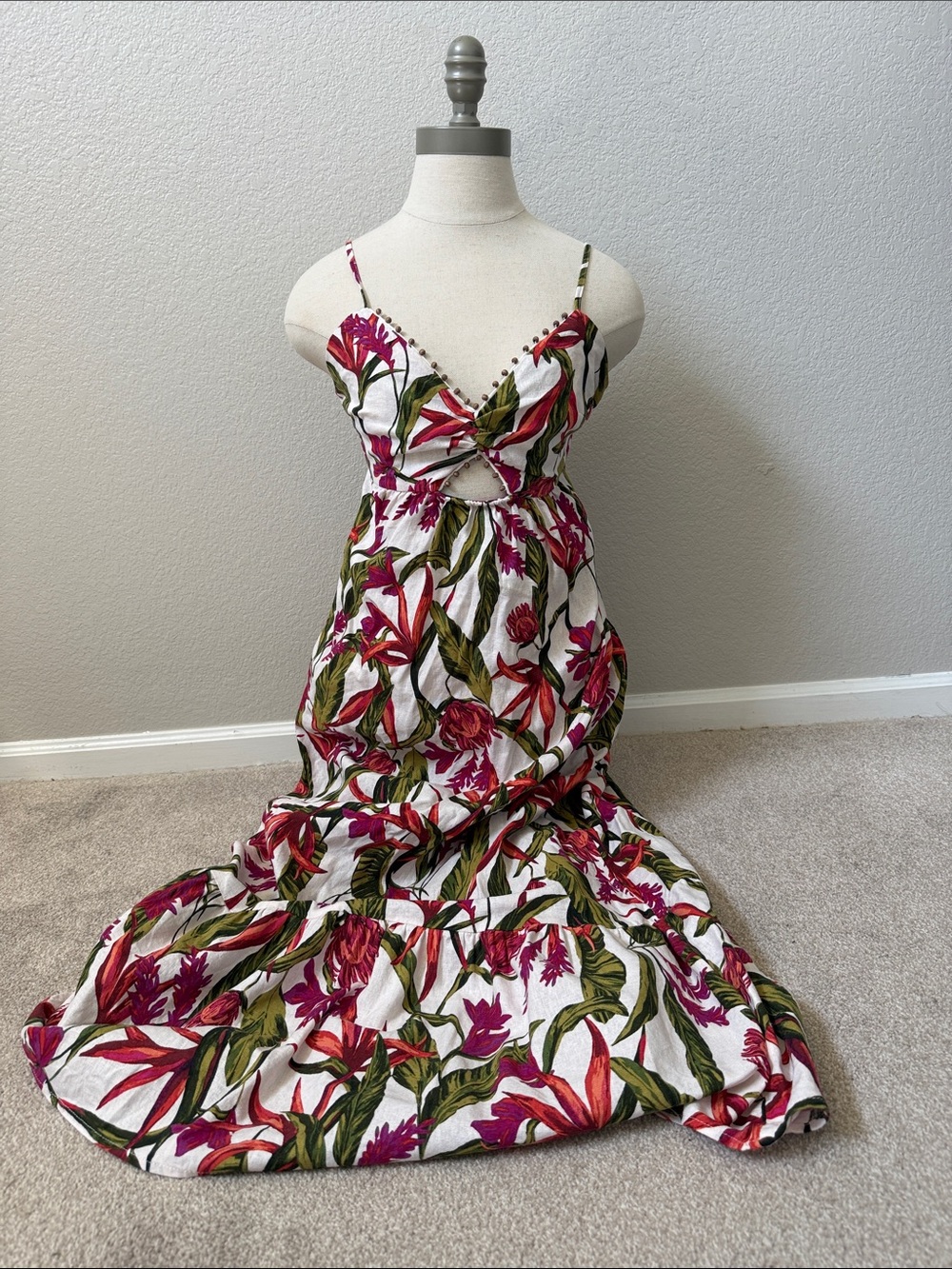 Floral Cutout Maxi Dress